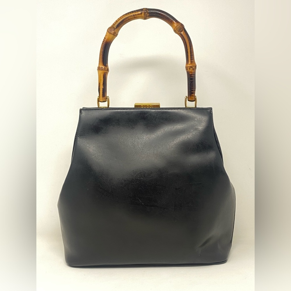 Gucci Black Tote with Bamboo Handle